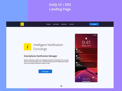 Landing Page UI adobexd app ui