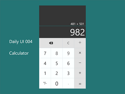 4. Calculator UI adobexd design ui