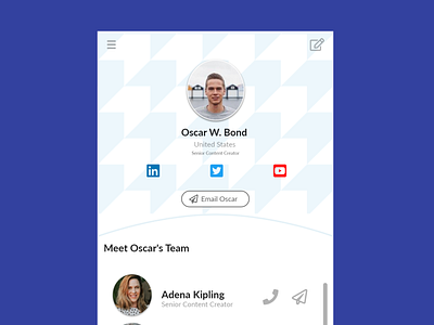 6. User Profile adobexd app design ui ux