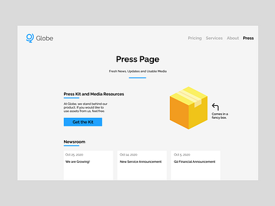 51. Press Page dailyui design minimal press page