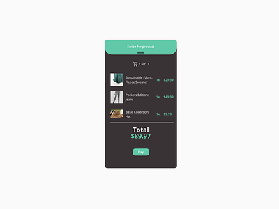 58. Shopping Cart app dailyui design figma minimal