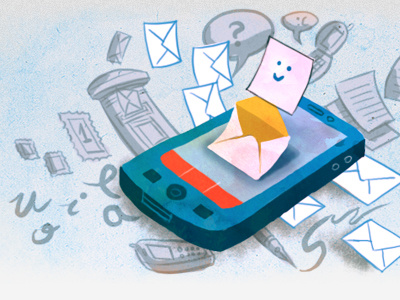 SAPO Services Sms illustration mobile sms