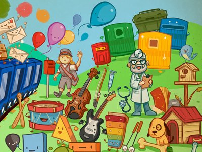 Comboio da Brincadeira android app character design game illustration kids