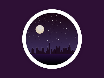 City at night city dark design ui flat icon illustration moon night skyscraper vector web