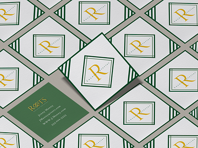Roots Business Card branding color design gold graphic design logo
