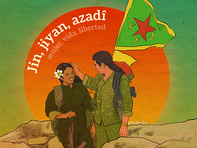 Jin, jiyan, azadi! feminist art illustration kurdistan womenlifefreedom ypg