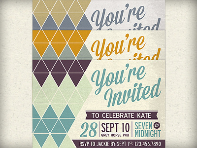 Retro Invitation Postcard geometric graphic river graphicriver grunge hipster indie invitation invite postcard pretty retro template