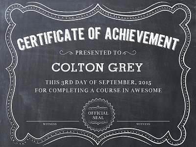 Chalkboard Certificates achievement award certificate chalk chalkboard charcoal hand drawn