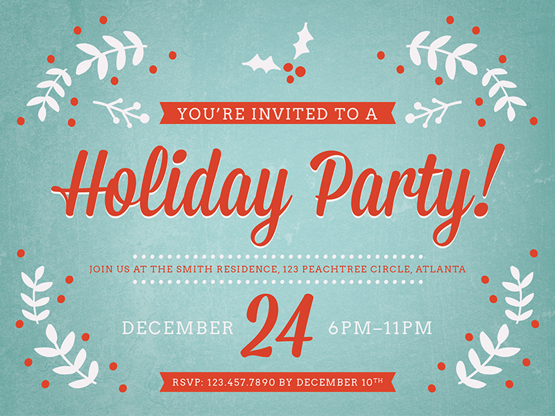 Holiday Party Invitation by Teela Cunningham on Dribbble