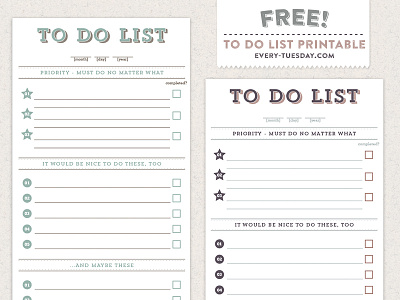 Free To Do List Printable