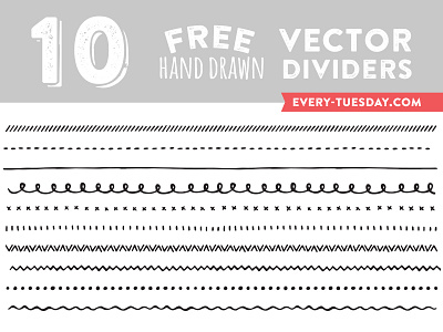 Free Hand Drawn Vector Dividers dividers drawn free freebie freebies hand drawn illustrated illustration print vector web