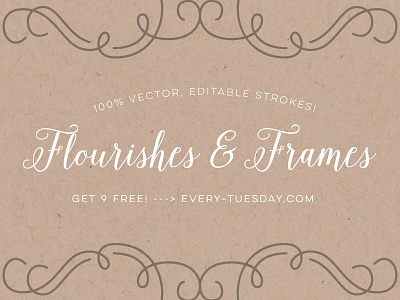 Free Vector Flourishes + Frame Elements curls decorative elements flourish flourishes frame frames free freebie freebies swirls vector