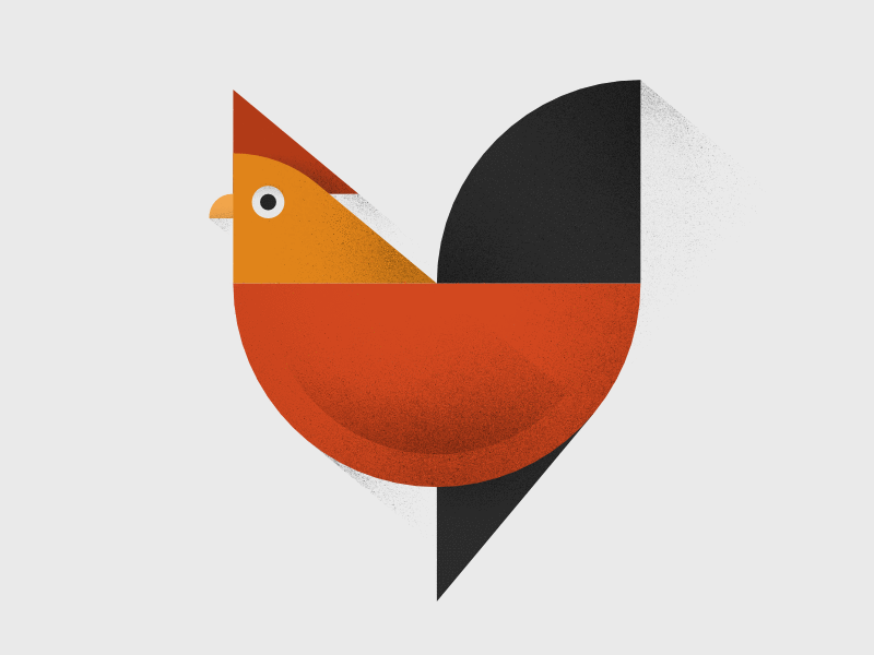 rooster. affinity designer animal geometry illustration minimal rooster simple shapes texture
