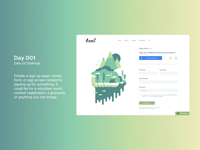 Daily UI 001: Sign-up Page daily daily ui daily ui challenge design log in sign up sign up page tourism tourism website tourist sign up page traveller log in page ui ux website design