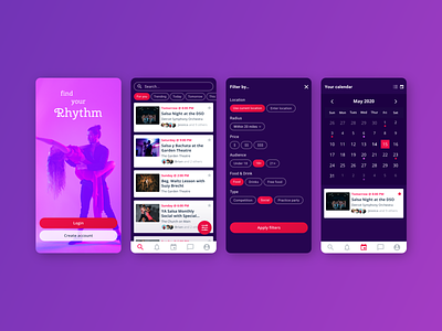 Find Your Rhythm app branding design flat ui ux