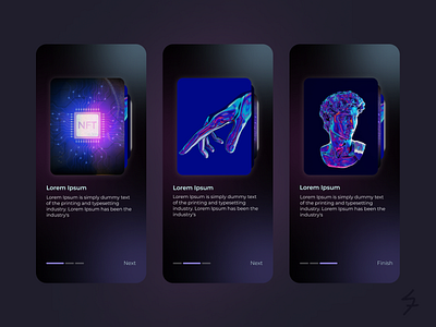 Onboarding Pages - NFT Project application ui design design figma mobile app mobileapp mobiledesign nft nftdesign nftnews nftproject onboardingdesign onboardingpage ui ui design uidesi ux