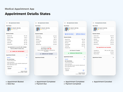 Appointment Details States | Telemedicine App