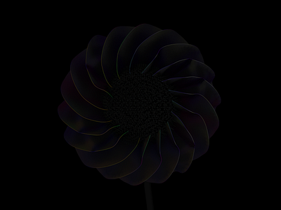Black flower cinema 4d design floral flower graphic holo hologram