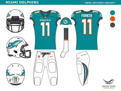 NFL Re-Imagined  Miami Dolphins by Brave Bird Creative on Dribbble