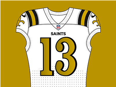 NFL Re-Imagined | New Orleans Saints concept football jersey jerseyedits new orleans nfl nike rebrand redesign redesign. saints uniform