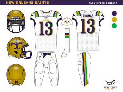 NFL Re-Imagined  New Orleans Saints by Brave Bird Creative on Dribbble