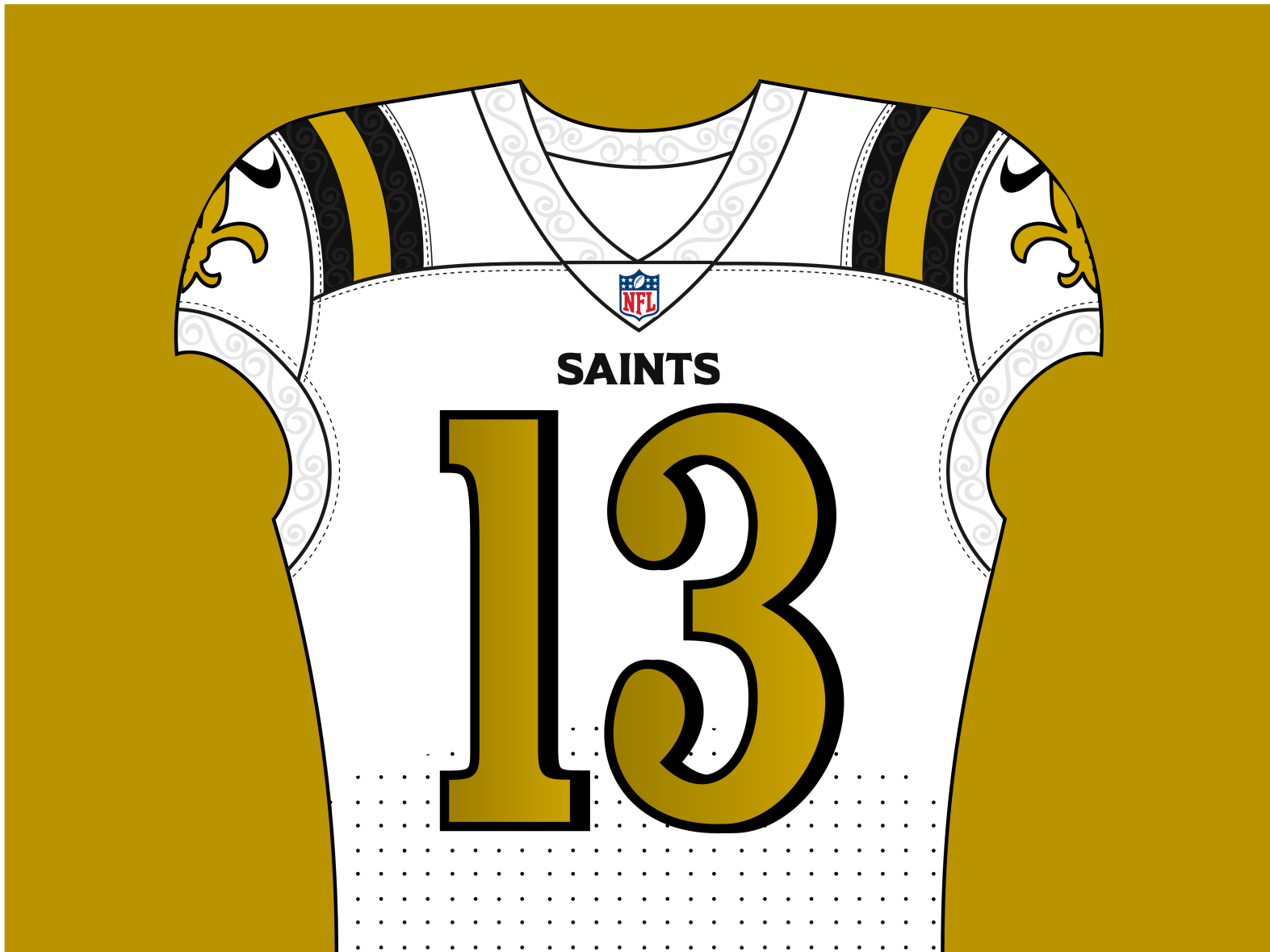 SaintsNations⚜️ (@saintsnations) added a photo to their Instagram account:  “#Saints jersey redesign by @ultimateeffects 