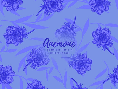 Anemone Floral Pattern Design anemone botanical branding fabric design fabric pattern field floral pattern flower print flowers garden homedecor illustration leggings pattern seamless pattern surface design tropical yoga