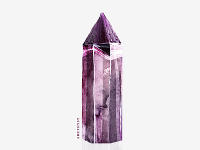 Amethyst gem amethyst crystals drawing gemstoneillustration healingart minimaldesign purplepalette radianorchidpalette shopart ultravioletpalette watercolor illustration watercolorart