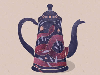 Wicked teapots collection 2 /6 Digital illustration digitalartist illustration moonart moonvibes procreate art procreateillustration shopart snakeart teapotillustration wickedillustration witchy