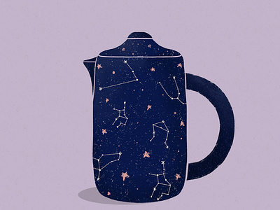teapots collection artwork bluepalette drawing galaxies illustration procreate art shopart witchy