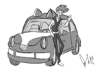 VixenBar Kallen sketch boy car cartoon cartoon character cartoon illustration cartoonstyle charactersdesign digital illustration digitalart drawingart kallen mystyle original art originalcharater vixenbar