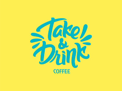 take&drink_logo coffee lettering logo logotype