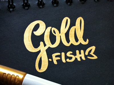 Gold Fish calligraphy fish gold lettering logo logotype typography