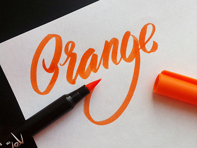 orange brushpen calligraphy color handlettering lettering orange typography