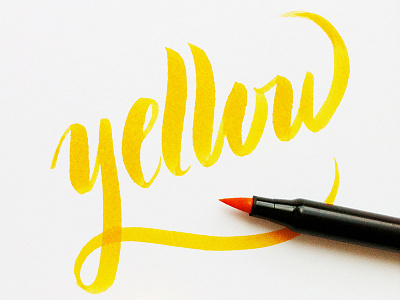 yellow color autumn brushpen calligraphy color handlettering lettering typography yellow