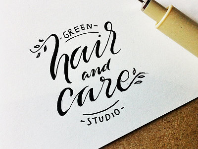 Logo for studio hair care beauty calligraphy care hair lettering logo logotype sketch typography