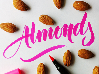 Almonds my love! brushpen calligraphy handlettering lettering ritakonik typography