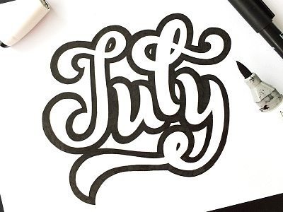 July calligraphy handmadefont jule lettering logo