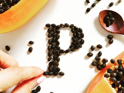 Letter P - Papaya! foodlettering handmadefont letter lettering papaya