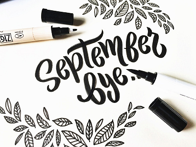 september bye! brushpen calligraphy letter lettering september