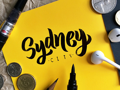 Sydney city brushpen calligraphy handtype letter lettering sydney type