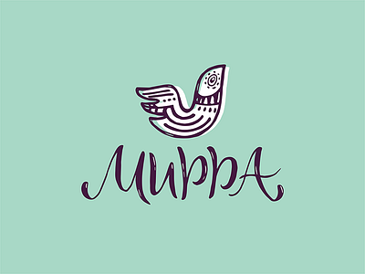 Mirra bird cyrillic letter lettering logo logotype old