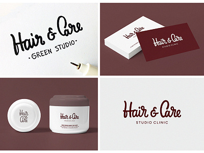 Hair and Care 2 calligraphy hair letter lettering logo logotype