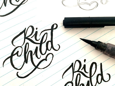 RiChild sketch handlettering jewelry kids lettering logo logotype