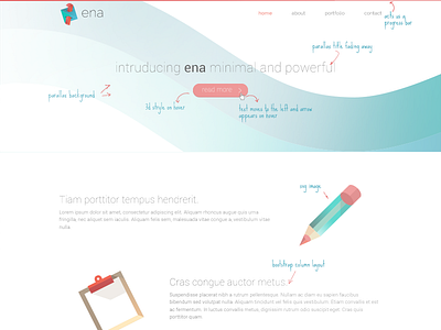 Ena - Design Annotations design flat minimal portfolio retina site template theme web wordpress