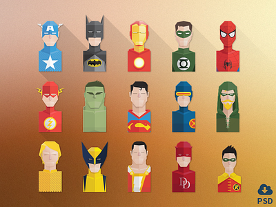 Super Hero Avatars angle avatar illustration minimal paper fold vector