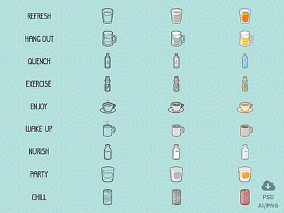 Free Drinks/Lifestyle Icon Set design drinks free freebie icon icons outline psd vector