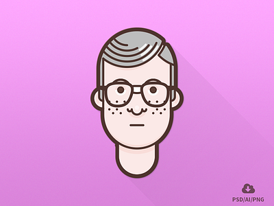 The Nerd - From the Set Of Material Design Flat Avatars ai avatars flat freebie material avatars material design png psd