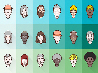 Flat Material Design Premium Avatar Set - 1440 avatars! by Oxygenna on ...