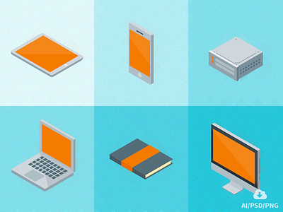 Free set of Isometric Material Icons design flat free freebie icon icons psd stationary vector